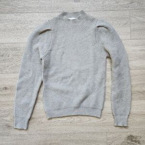 Stitch and Knot Gray Sweater Womens Small Long Sleeves Cozy Pleated Nwt